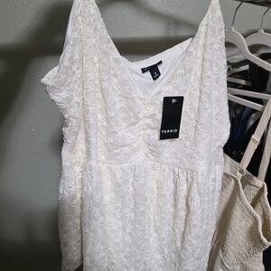 Torrid Cream Lace V-Neck Top